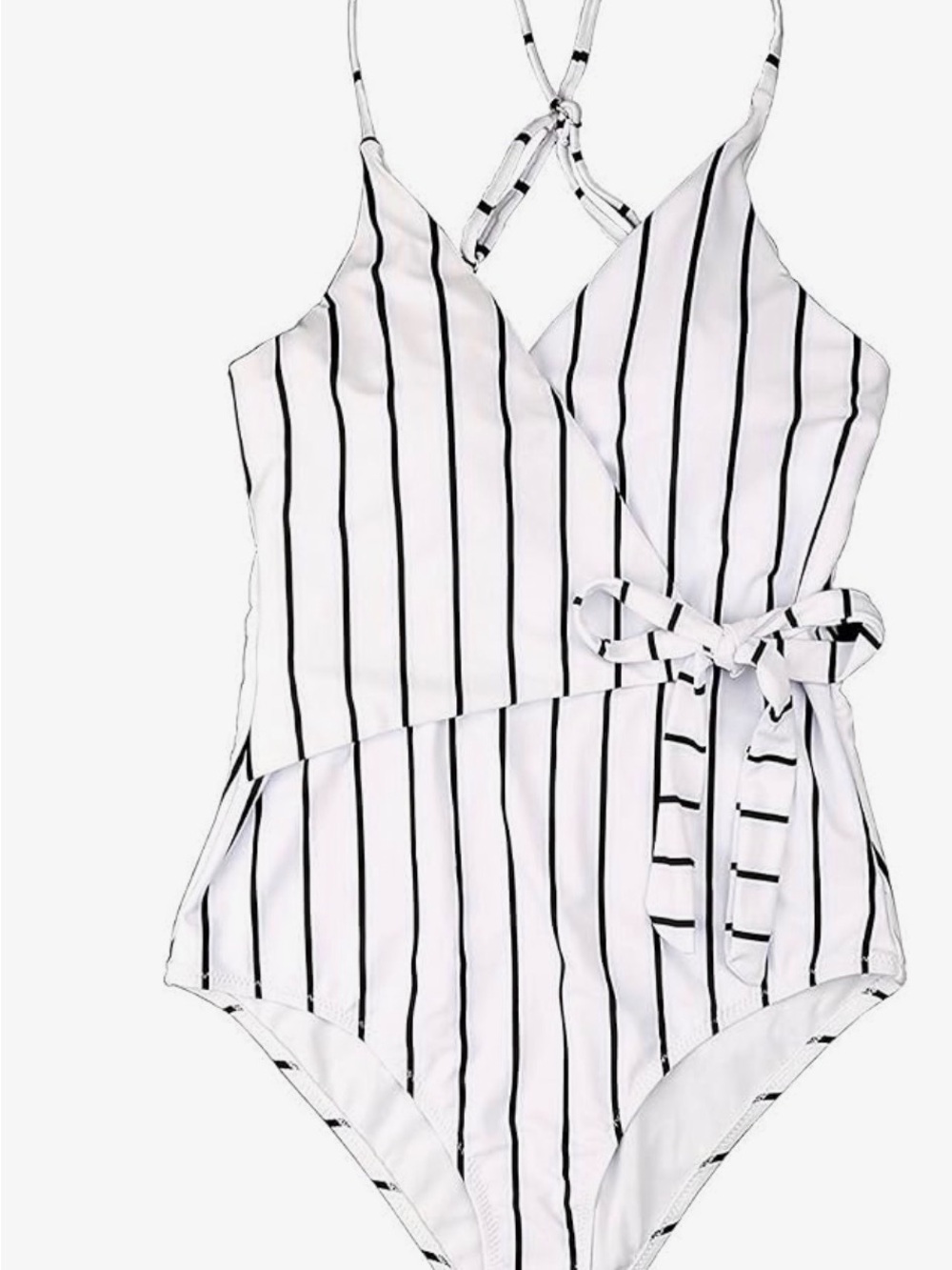 LuckyMore Black & White Striped One-Piece Swimsuit